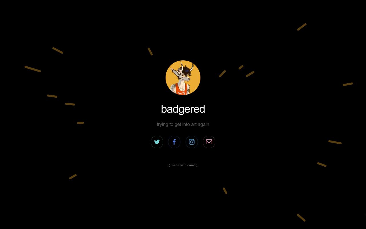 Carrd profile picture for @badgered